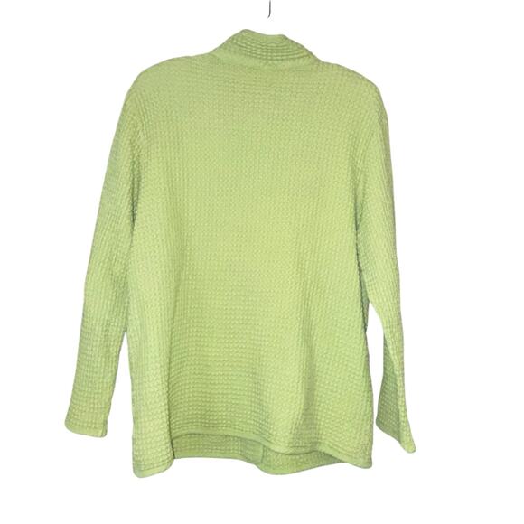 By JJ Waffle Knit Light Green Button Cardigan/Jacket L Wood Buttons Lagenlook - Picture 8 of 11